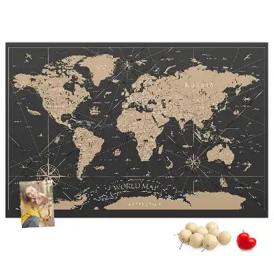 Nástenka do detskej izby v štýle retro mapy sveta