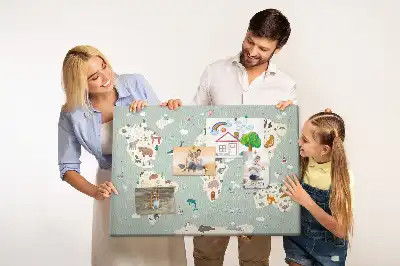 Korková nástenka Zvieracia mapa sveta