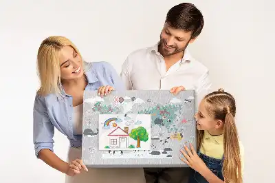 Korková nástenka s motívom kreslenej mapy