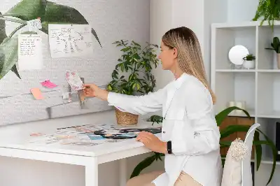 Korková nástenka s motívom abstraktných listov