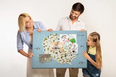 Korková nástenka s mapou zvierat Poľska