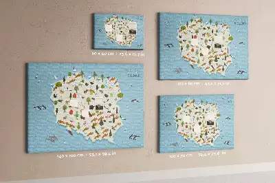 Korková nástenka s mapou zvierat Poľska