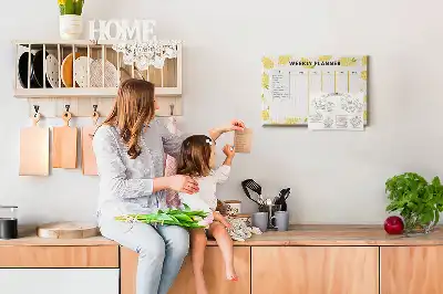 Nástenná nástenka do detskej izby Týždenný plánovač citróny