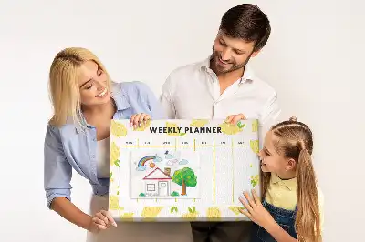 Nástenná nástenka do detskej izby Týždenný plánovač citróny
