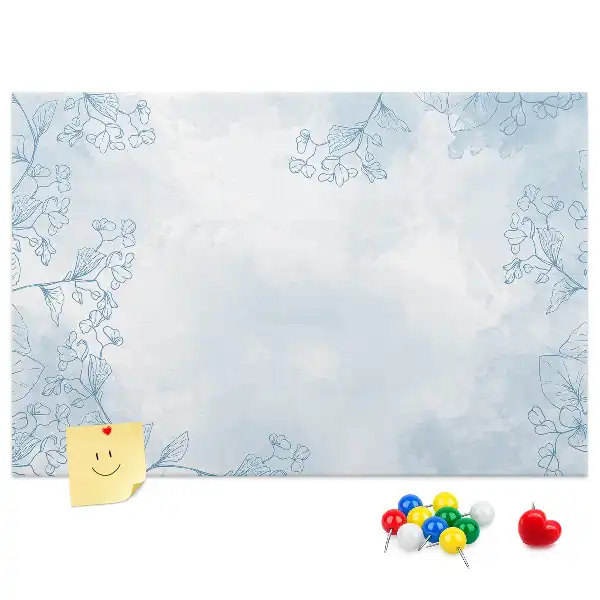 Korková nástenka s motívom náčrtu rastlín