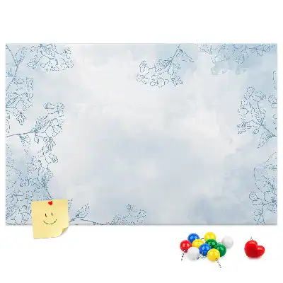 Korková nástenka s motívom náčrtu rastlín