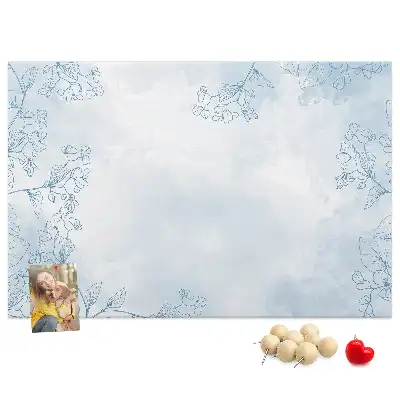 Korková nástenka s motívom náčrtu rastlín