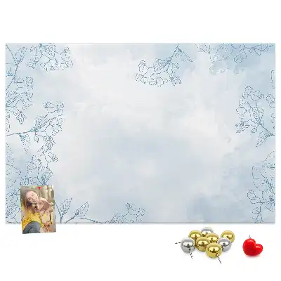Korková nástenka s motívom náčrtu rastlín