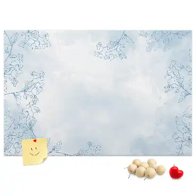Korková nástenka s motívom náčrtu rastlín