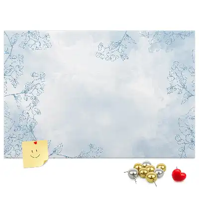 Korková nástenka s motívom náčrtu rastlín