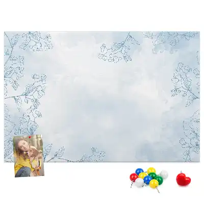 Korková nástenka s motívom náčrtu rastlín