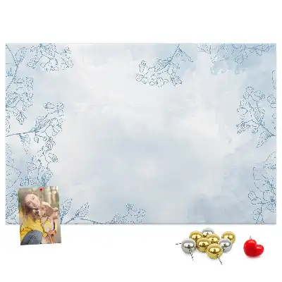 Korková nástenka s motívom náčrtu rastlín