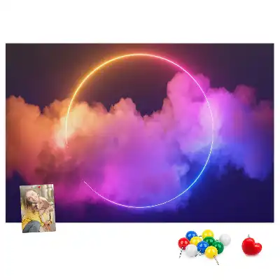 Korková nástenka s 3D motívom dymovej abstrakcie