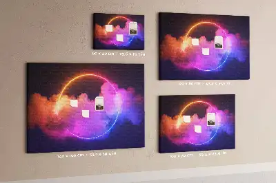 Korková nástenka s 3D motívom dymovej abstrakcie