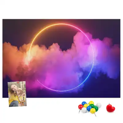 Korková nástenka s 3D motívom dymovej abstrakcie