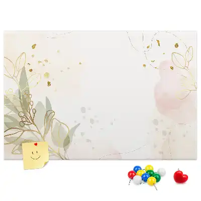 Korková nástenka Zlatá lineárna grafika