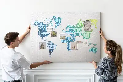 Korková nástenka Mapa milých slov