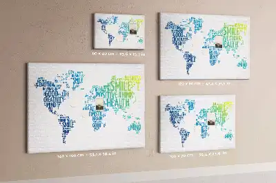 Korková nástenka Mapa milých slov