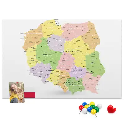 Korková nástenka s mapou Poľska