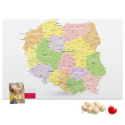 Korková nástenka s mapou Poľska