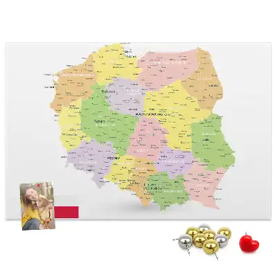 Korková nástenka s mapou Poľska