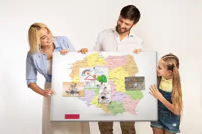 Korková nástenka s mapou Poľska