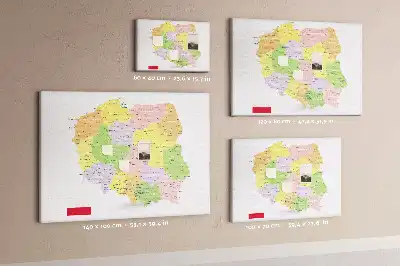 Korková nástenka s mapou Poľska