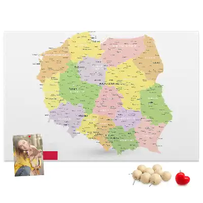 Korková nástenka s mapou Poľska