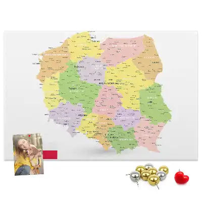 Korková nástenka s mapou Poľska