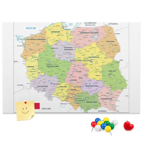 Nástenka do detskej izby s mapou poľských hraníc