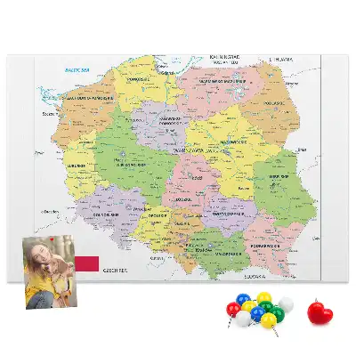 Nástenka do detskej izby s mapou poľských hraníc