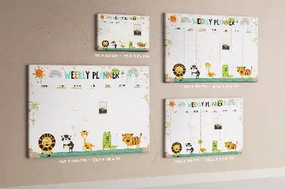 Korková nástenka týždenný plánovač so zvieracím motívom