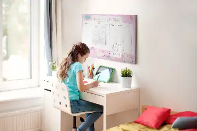 Týždenný plánovač na stenu pre deti do detskej izby