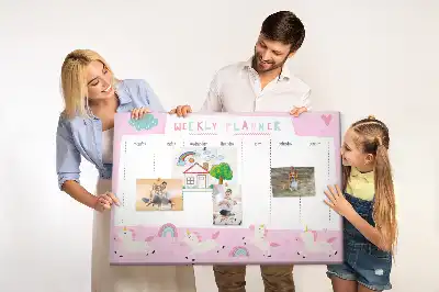 Týždenný plánovač na stenu pre deti do detskej izby