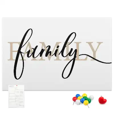 Korková nástenka s nápisom Family