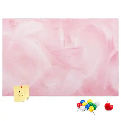 Korková nástenka s abstraktným motívom pierok