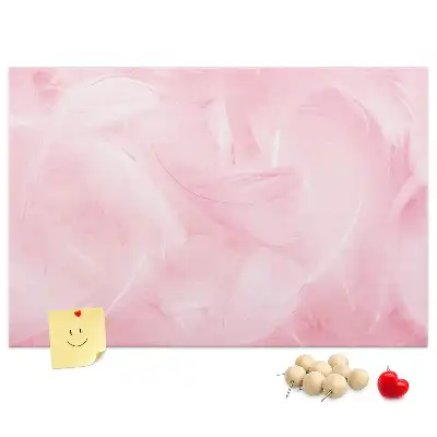 Korková nástenka s abstraktným motívom pierok