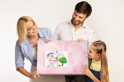 Korková nástenka s abstraktným motívom pierok