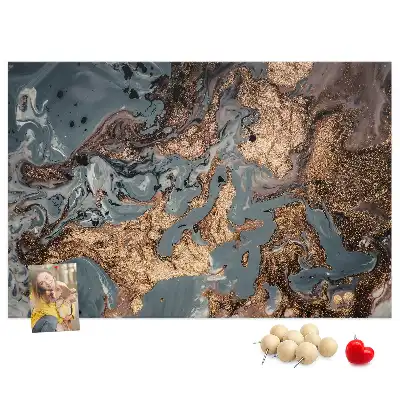 Korková nástenka s dekoratívnym motívom žilkovaného kameňa