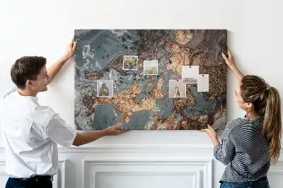 Korková nástenka s dekoratívnym motívom žilkovaného kameňa