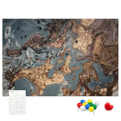 Korková nástenka s dekoratívnym motívom žilkovaného kameňa