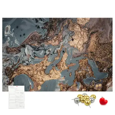 Korková nástenka s dekoratívnym motívom žilkovaného kameňa