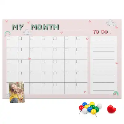 Nástenka do detskej izby Mesačný plánovač pre deti