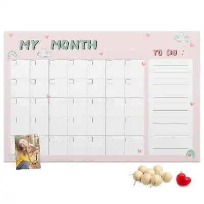 Nástenka do detskej izby Mesačný plánovač pre deti