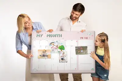 Nástenka do detskej izby Mesačný plánovač pre deti