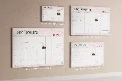 Nástenka do detskej izby Mesačný plánovač pre deti