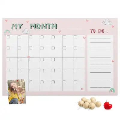 Nástenka do detskej izby Mesačný plánovač pre deti