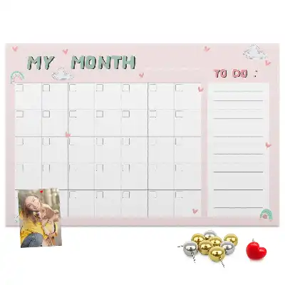 Nástenka do detskej izby Mesačný plánovač pre deti