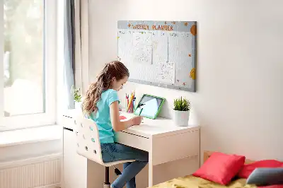 Korková nástenka s týždenným plánovačom úloh