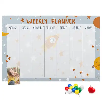 Korková nástenka s týždenným plánovačom úloh